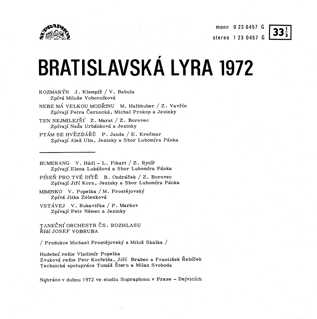 BRATISLAVSK LYRA 1972