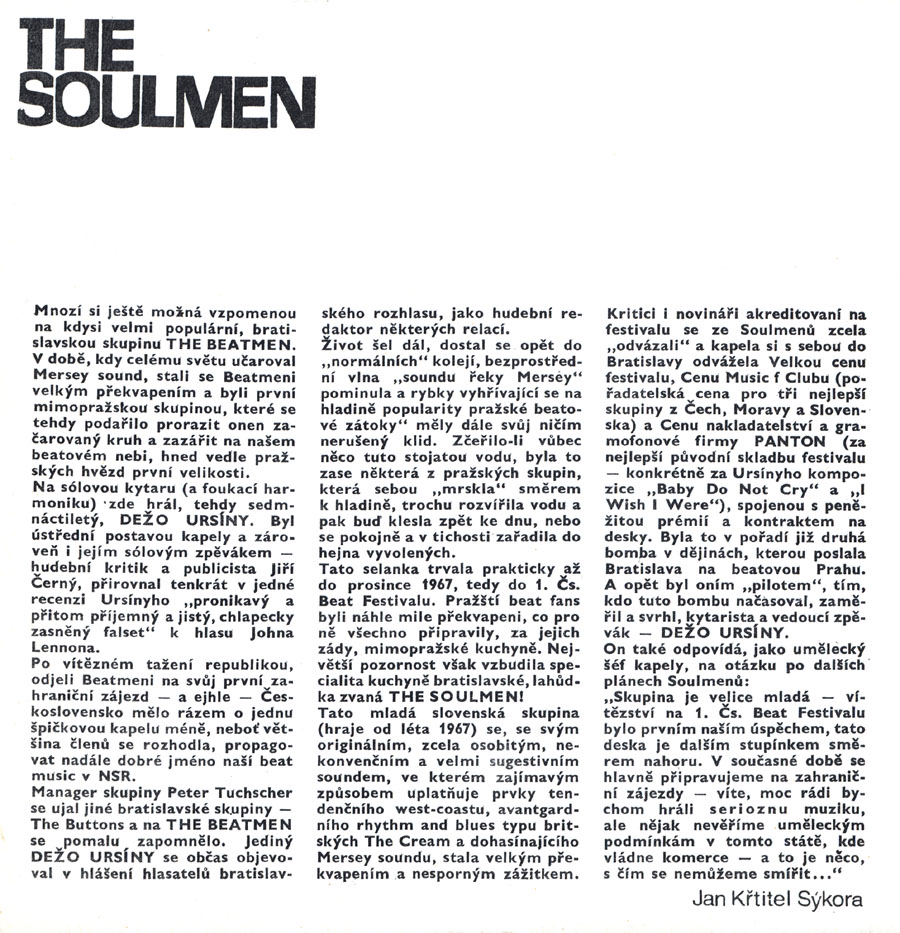 EDICE MIKROFRA: The Soulmen - A Sample Of Happiness / Wake Up! / I Wish I Were / Baby Do Not Cry