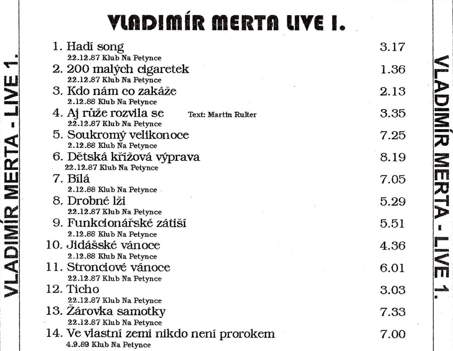 VLADIMR MERTA - LIVE 1