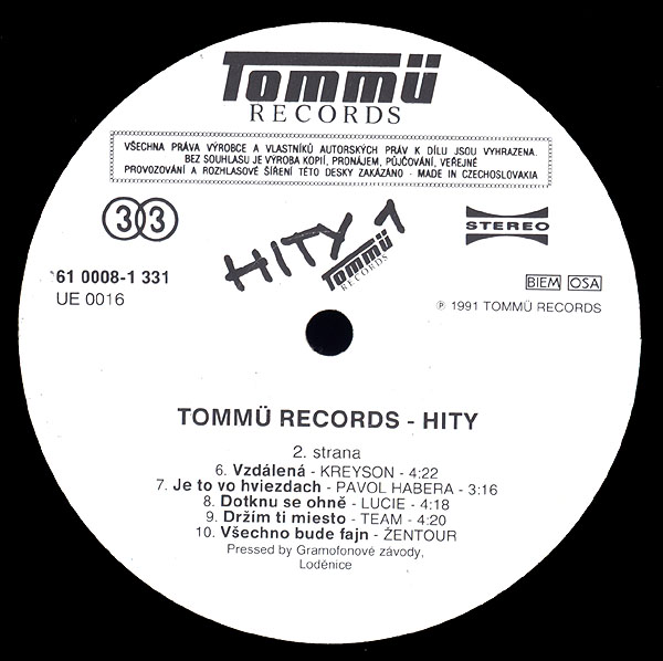 TOMMü RECORDS - HITY 1