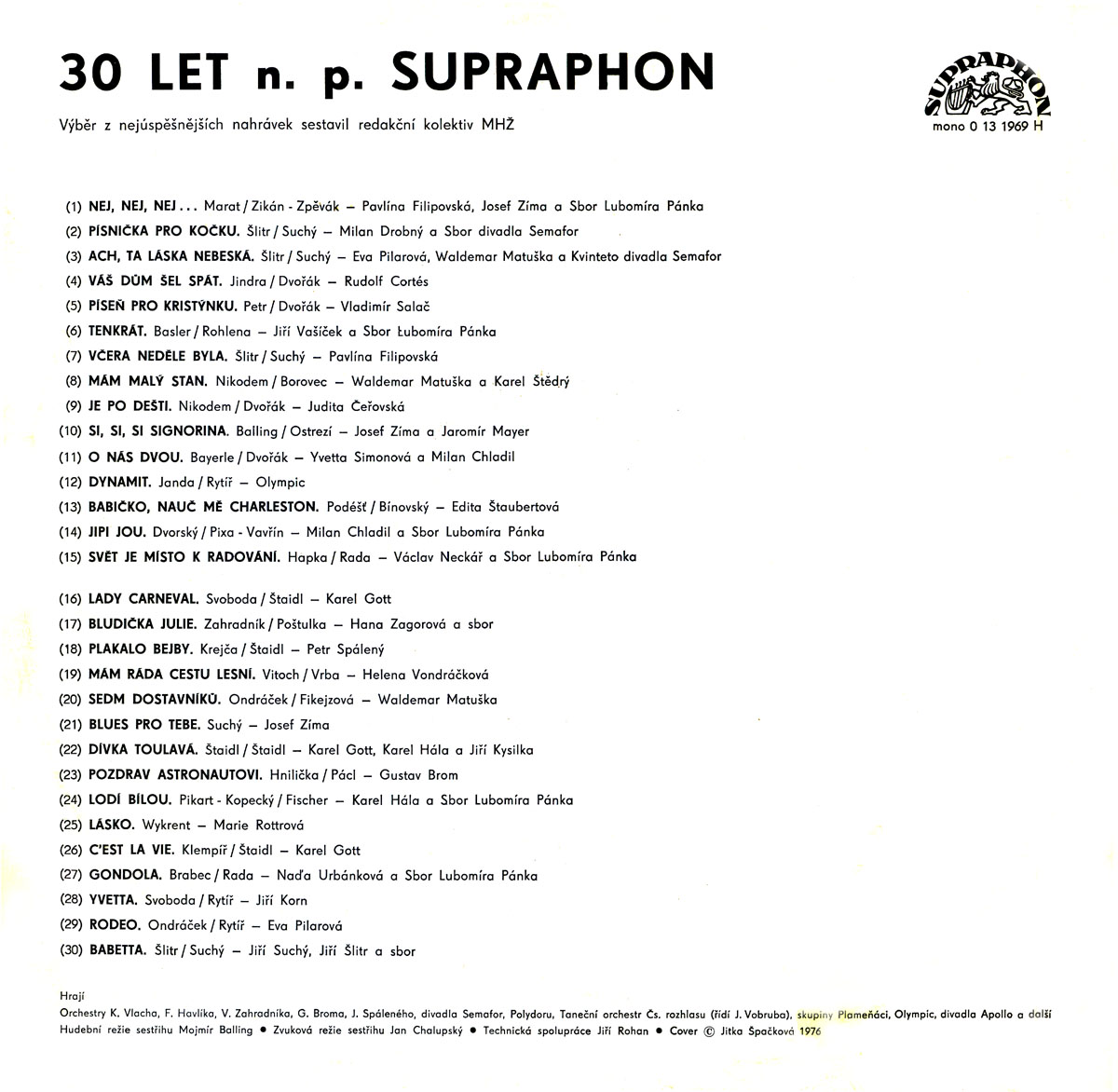 30. LET N.P. SUPRAPHON