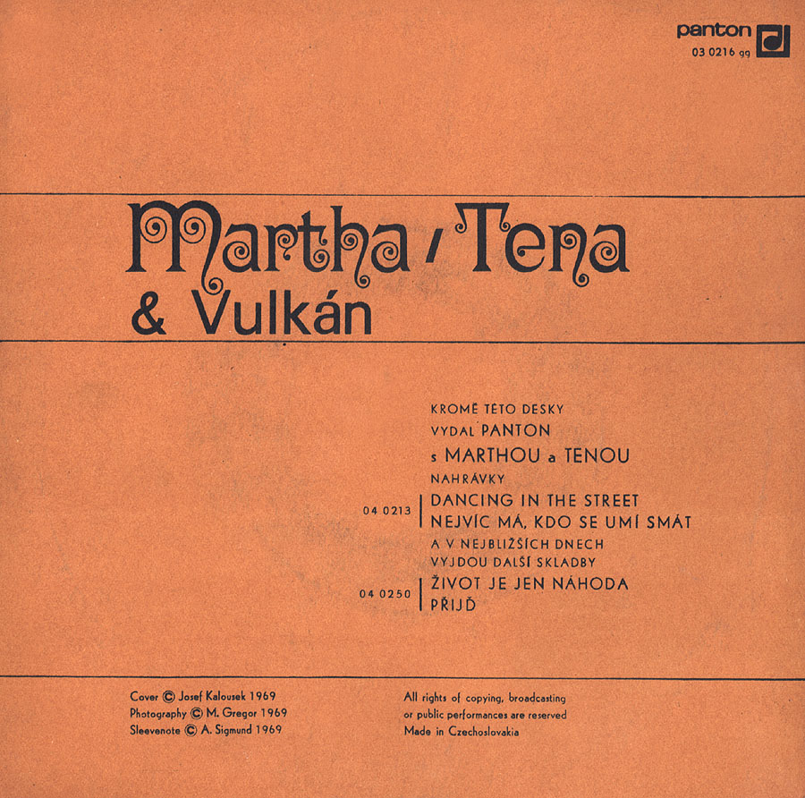 EDICE MIKROFRA: Martha & Tena, Vulkn - Rescue Me / Soul Of The Man / Saturday Nights / It's Always Ever The Same 2